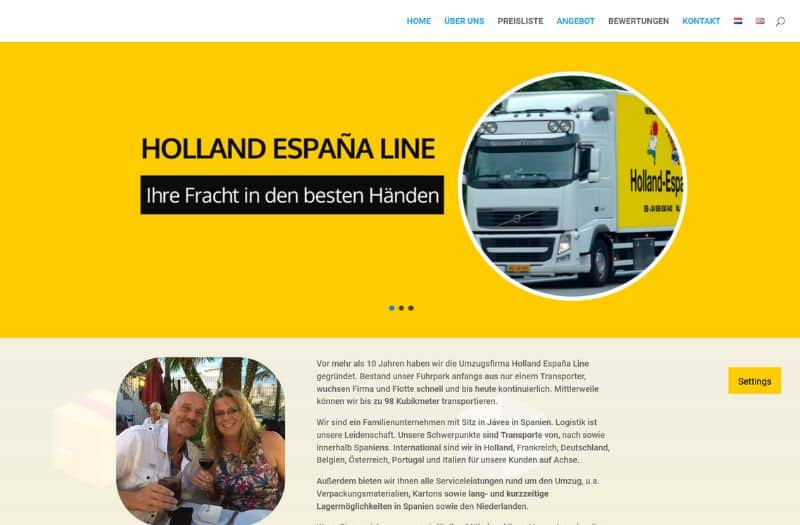 Webseite Holland-Espana-Line